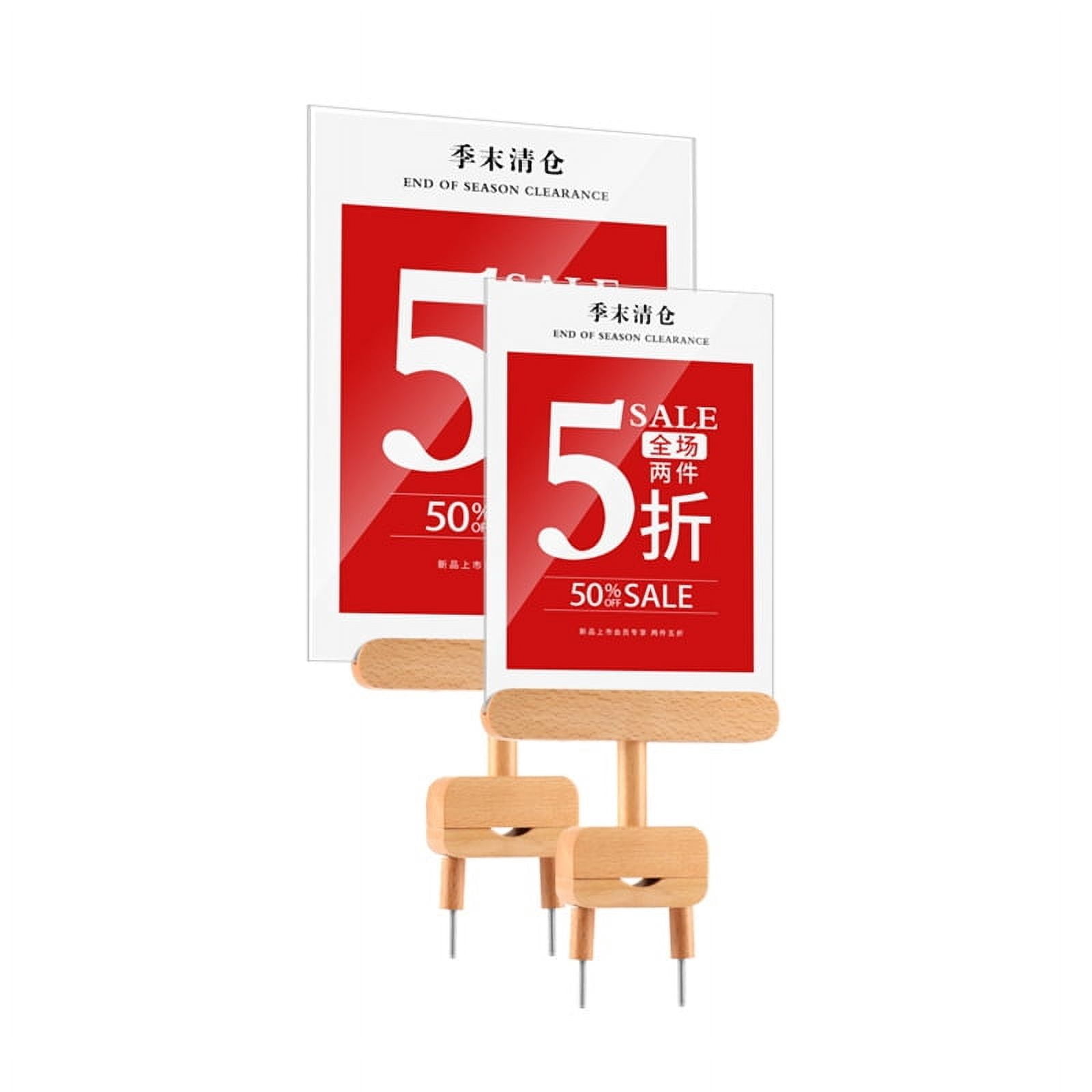 COOPHYA Price Tag Holder Wooden Khaki 1Pcs 13.95X5.82X1.18in - Walmart.com