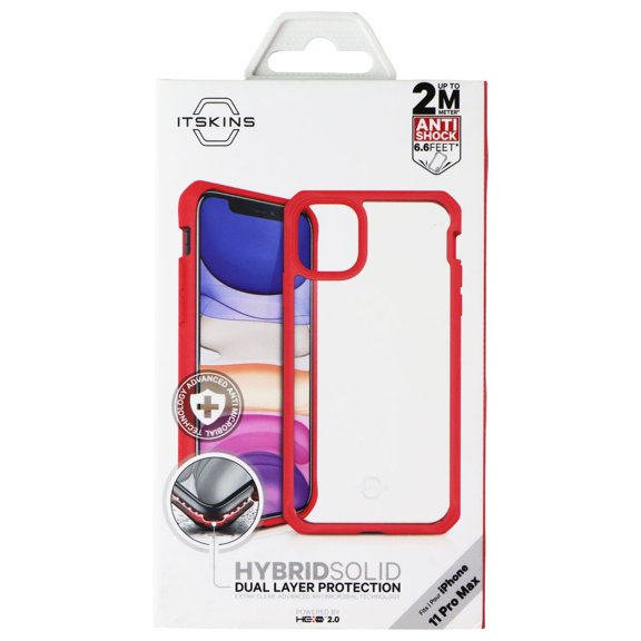 ITSKINS Hybrid Solid Series Case for Apple iPhone 11 Pro Max - Coral/Transparent