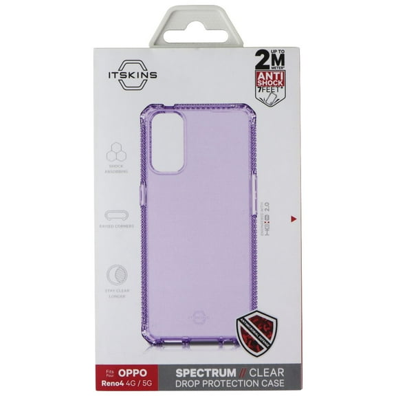 ITSKINS Spectrum // Clear Case for OPPO Reno4 5G/4G - Light Purple (Transparent)