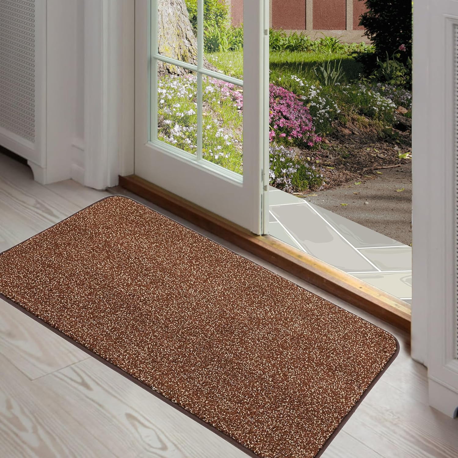 ITSOFT Indoor Door Mats for Entryway, NonSlip Entry Mat, 30x18" Brown