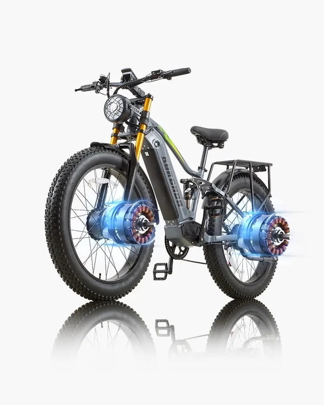 ITSTANDS Dual Motors 2000W Electric Bike for Adult 26'', UL2849 48V 20AH Removable Battery E-mountain bike 4.0 Fat Tire up to 30MPH Long Range Off-road Ebike Dual Hydraulic&Full Suspension Bicycles