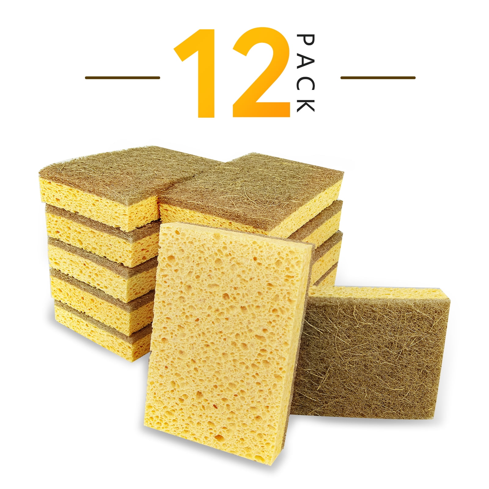 12Pack Large Cellulose Sponges, Compressed Cellulose Kitchen Sponges, Dish  Washing Sponge, Household Cleaning Sponges, Durable Kitchen Sponges