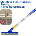 ITTAHO 2 Pack Grout Brush with Long Handle, Swivel Cleaning Grout Line