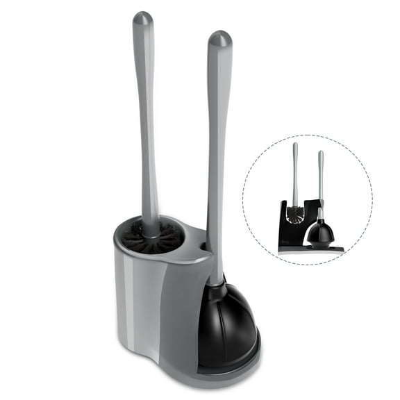 ITTAHO 2-in-1 Toilet Plunger & Toilet Bowl Brush Set, Bathroom Cleaning Tool with Holder