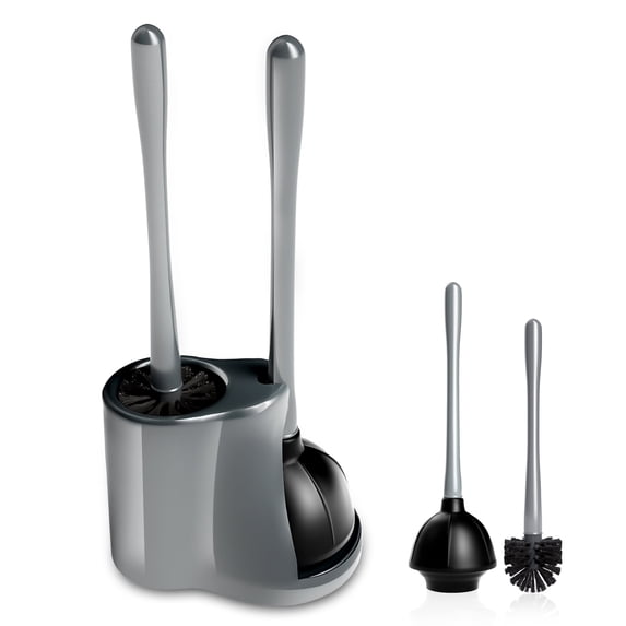 ITTAHO 2-in-1 Toilet Plunger & Toilet Bowl Brush Set, Bathroom Cleaning Tool with Holder
