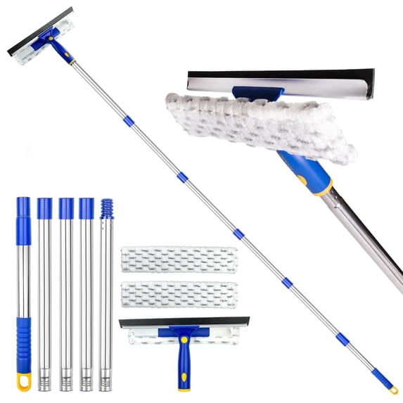 ITTAHO 86" Window Squeegee Cleaner, 2 in 1 Glass Cleaning Tool Kit, Shower Squeegee