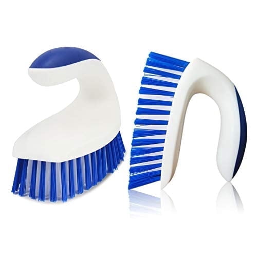 ITTAHO All Purpose Scrub Brush with Stiff Bristles for Cleaning Shower Sink Kitchen Scrubber, Pack of 2, Blue