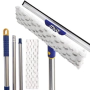 ITTAHO Swivel Window Cleaning Tool, 58 2-in-1 Window Squeegee Cleaner with Long Handle