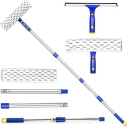 ITTAR 60 Window Squeegee with Long Handle, Glass Cleaning Tool Rubber Squeegee Cleaner Tool