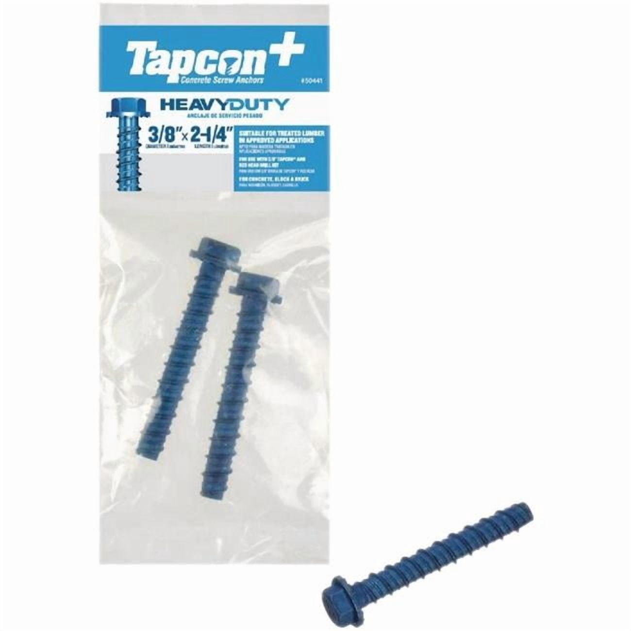 ITW Brands 151715 0.37 x 2.25 in. Hex Washer Head Heavy Duty Screw Anchors - 2 Count