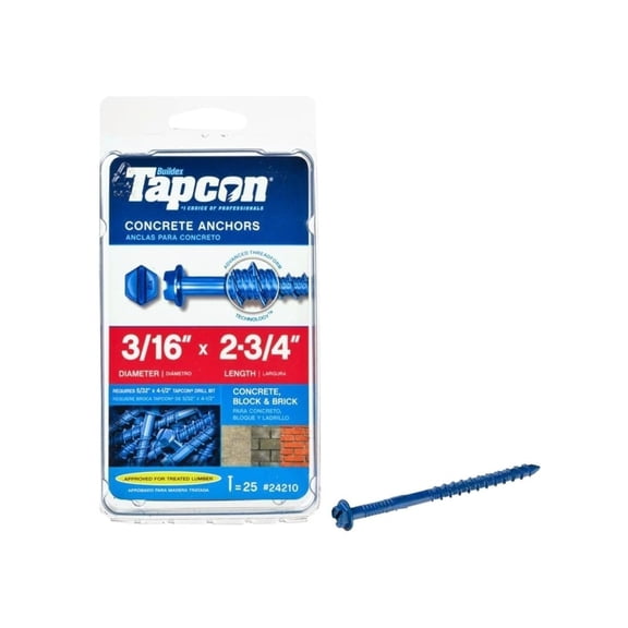 ITW Brands Anchor - Steel, 25 Pack, 3/16 In. x 2-3/4 In. Tile or Drywall Anchor