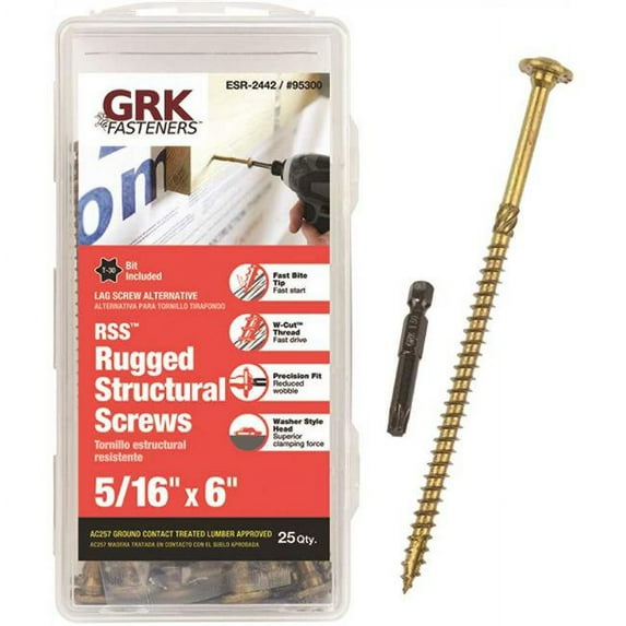 ITW Brands 95300 0.312 x 6 in. Star Drive Low Profile Washer Head Wood Screw - Pack of 25
