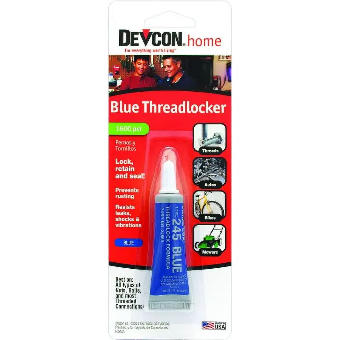 ITW Devcon 24345 Devcon Blue Thread Locking Compound Regular Strength, Each
