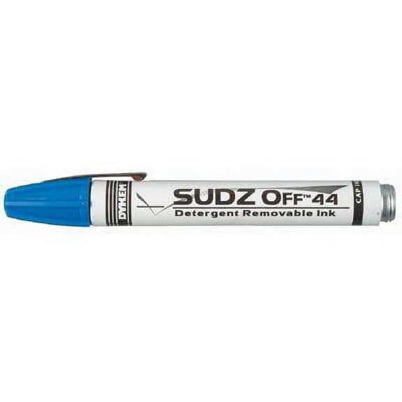 SUDZ OFF Detergent Removable Temporary Marker, Blue, Threaded Cap Tip Pack of 12