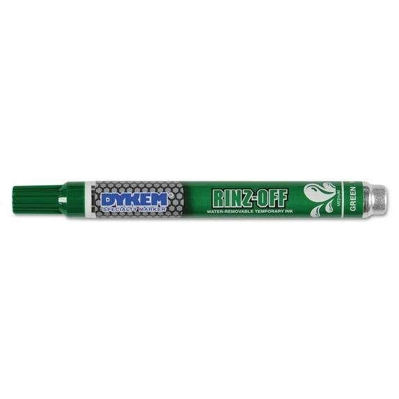 ITW Professional Brands RINZ OFF Water Removable Temporary Markers, Green, Medium