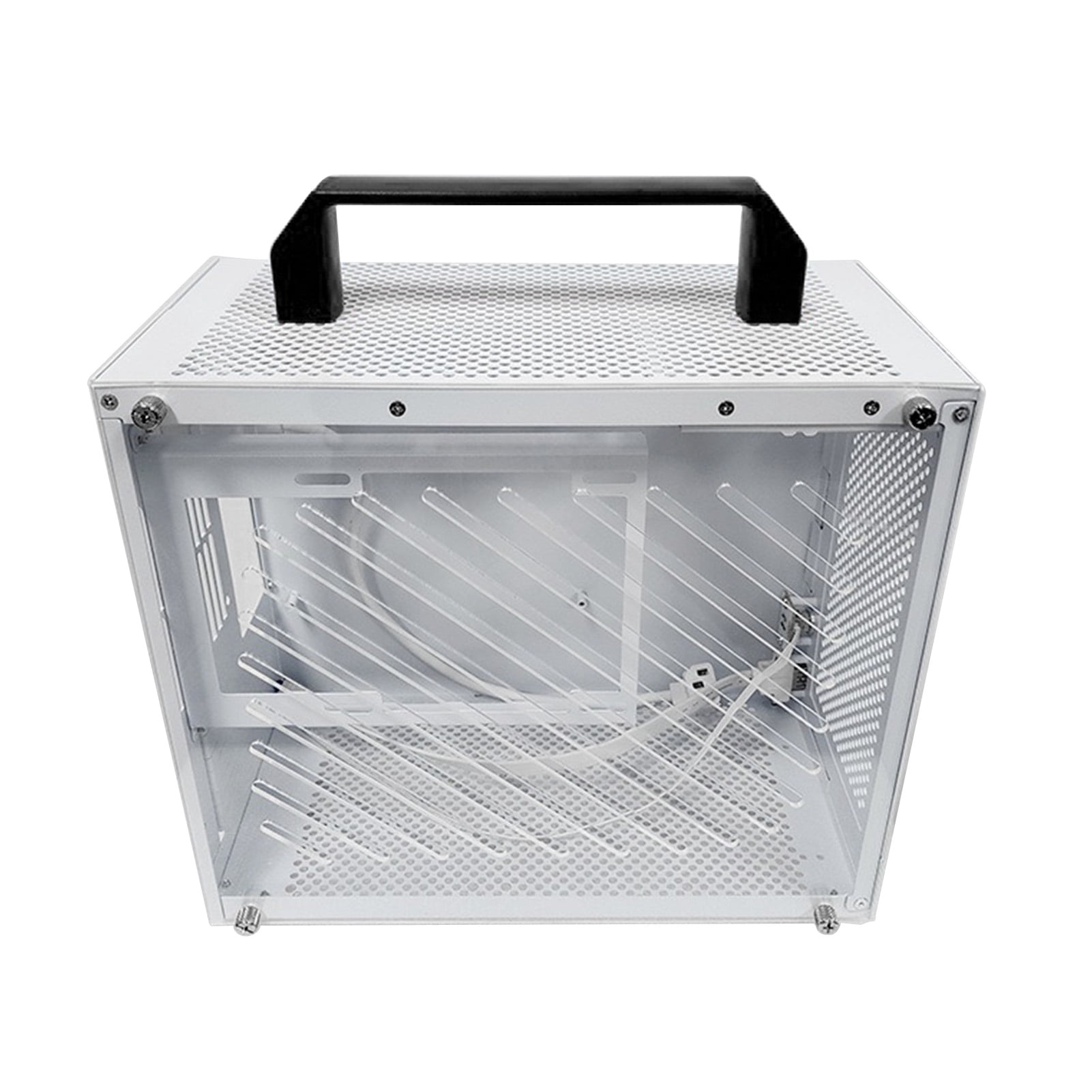 ITX Case For GPU 280MM Itx X70 ITX Computer Case with Acrylic Side Panel, Supports MATX ITX Motherboard/280mm GPU, Durable Compact PC Case with Free Assembly Space