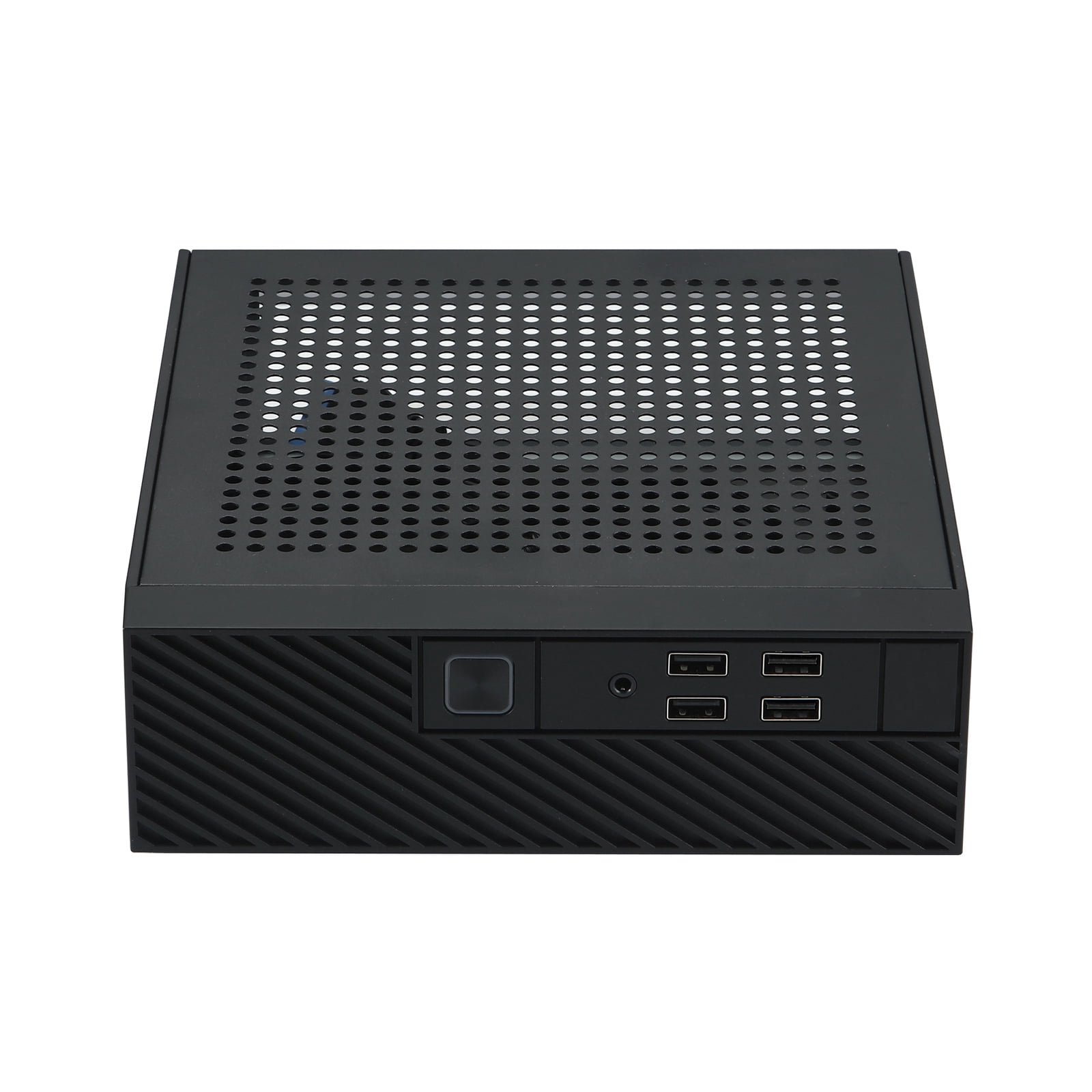 ITX Computer Case Desktop Case Industrial Control HTPC Case Monitoring Server Chassis with 4 USB Port