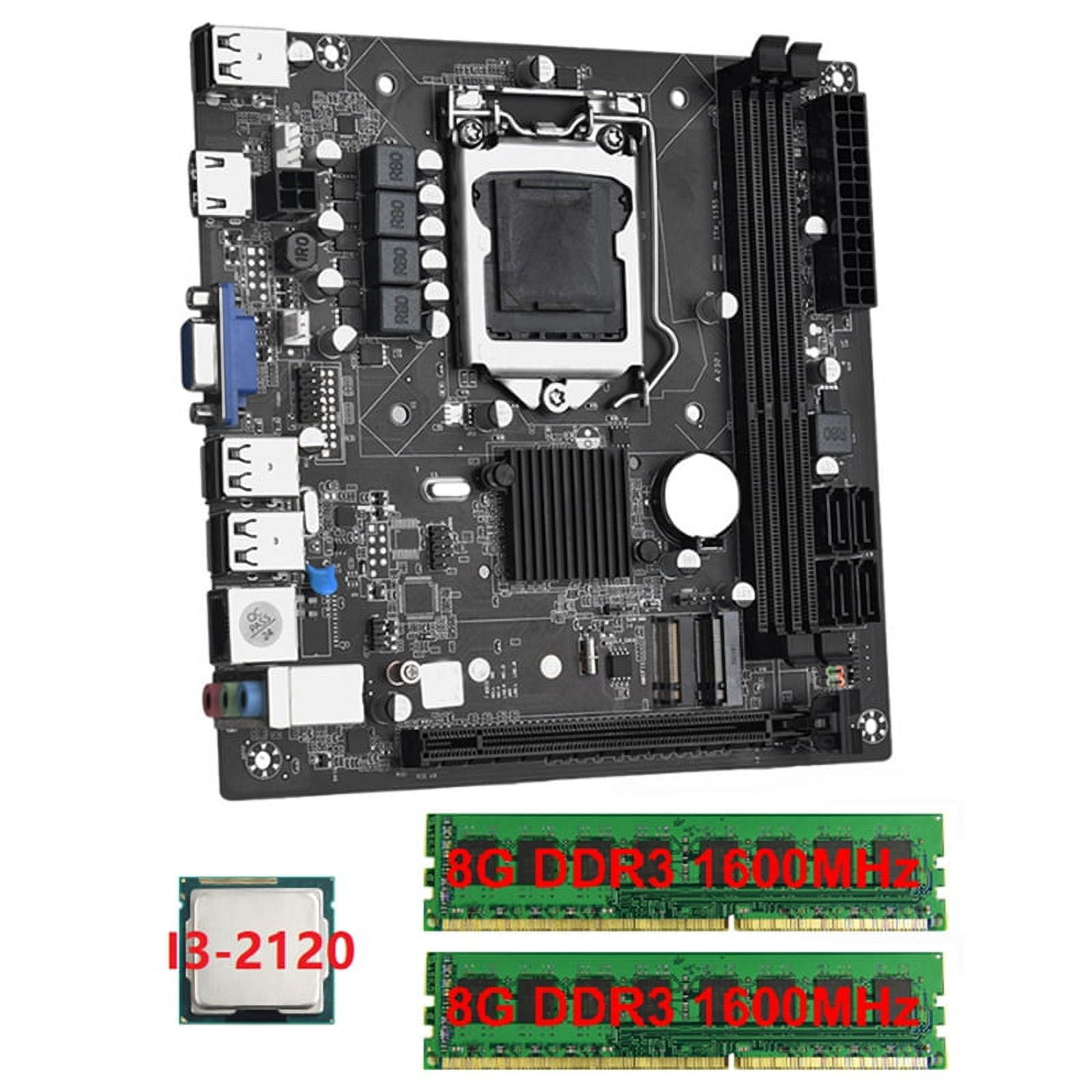 ITX H61 Desktop Motherboard with 2x8G DDR3 1600MHz RAM CPU