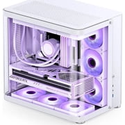 Giizhmy Dual-Chamber Gaming Computer Case with Liquid Cooling, White, 1 Count, 1 Pack