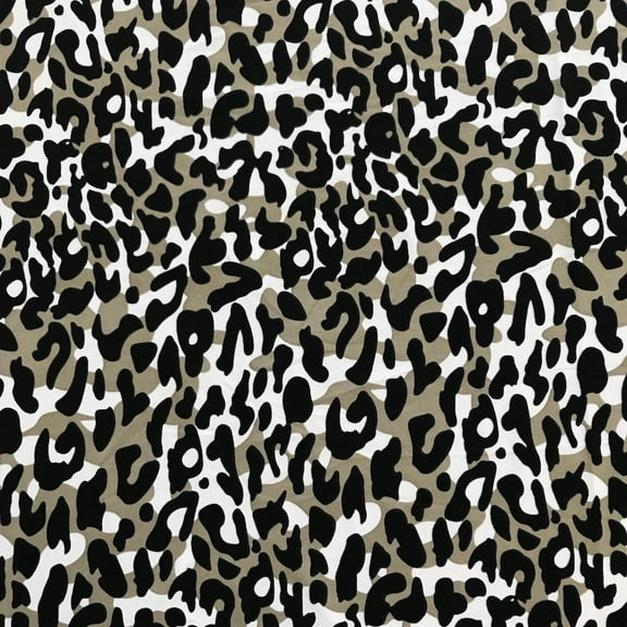 ITY Fabric Jaguar (19-1) Print Polyester Lycra Knit Jersey 2 Way Spandex Stretch 58" Wide
