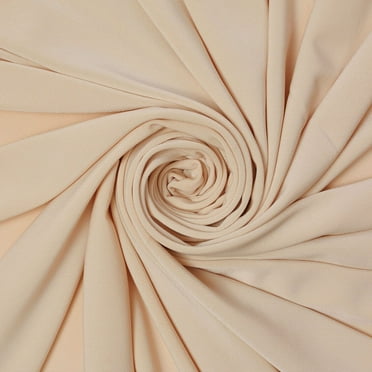 ITY Fabric Polyester Lycra Knit Jersey 2 Way Spandex Stretch 58" Wide by The Yard (1 Yard, Beige) 1 Yard Beige