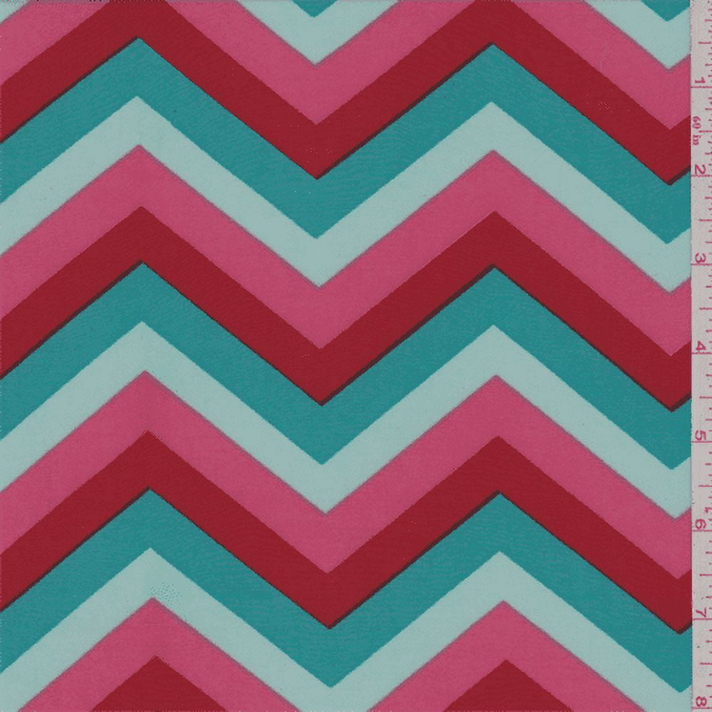 ITY Green Pink Chevron Jersey Knit Fabric By the Yard Walmart
