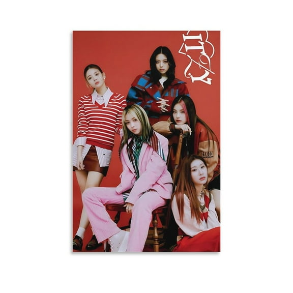ITZY Popular Girl Troupe Art Poster Poster Cool Artworks Painting Wall Art Canvas Prints Hanging Picture Home Decor Posters Gift 12x18inch(30x45cm)