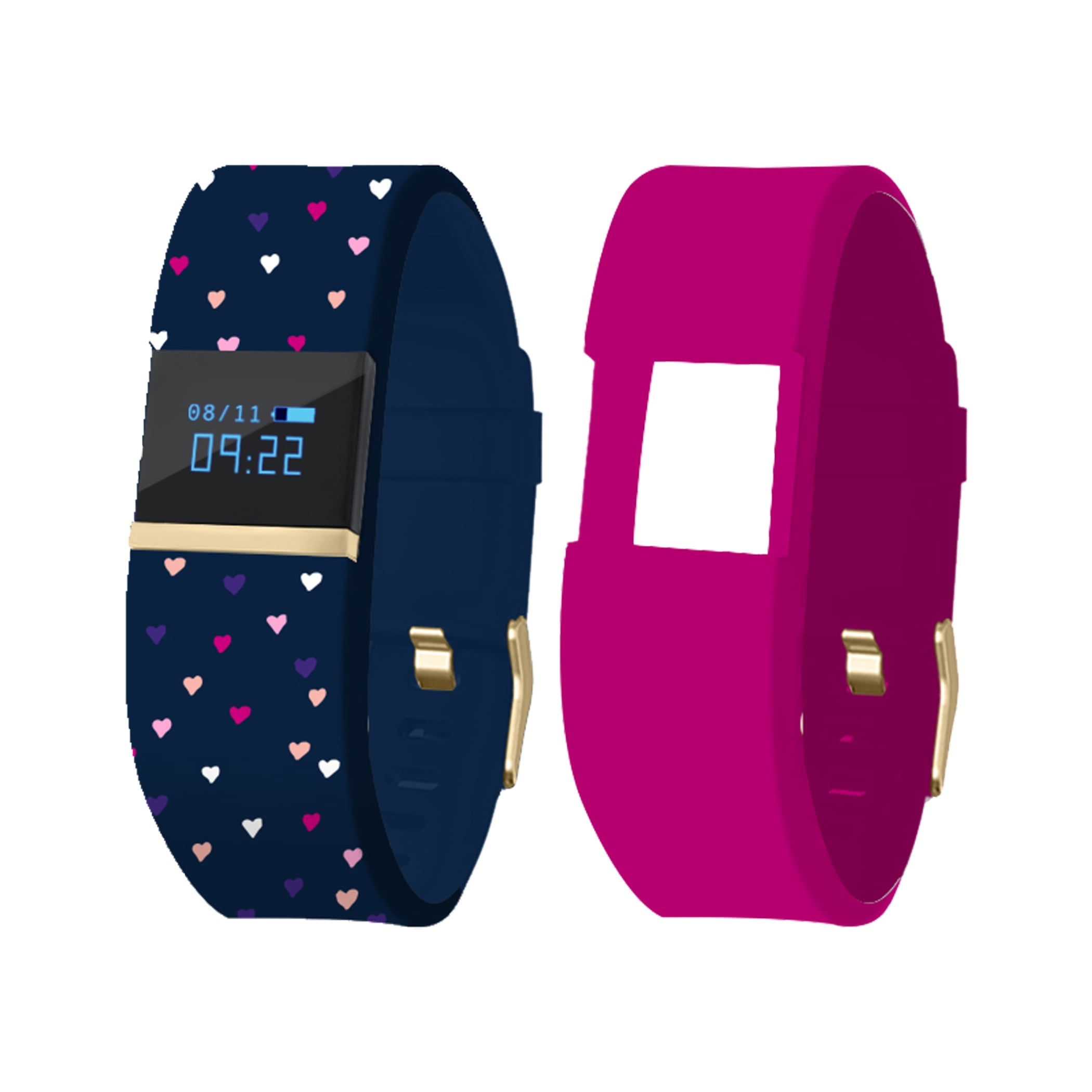 ITech Activity Tracker Pedometer Print On Navy/Fuchsia