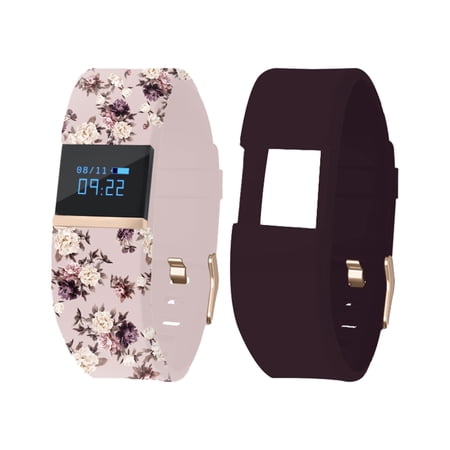 ITech Ladies Activity Tracker Pedometer Blush floral/Wine