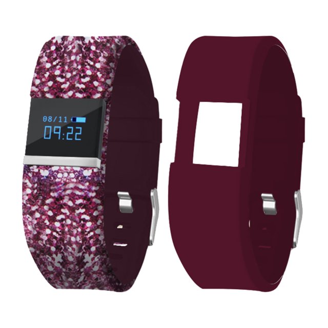 ITech Ladies Activity Tracker Pedometer Print On Wine/Wine