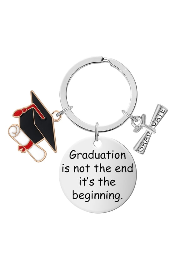 2026 Inspirational Graduation Keychain, Grad Cap Diploma Pendant Stainless Steel Key Ring, Meaningful Graduation Gift For College High School Students Commencement Souvenir Keepsake