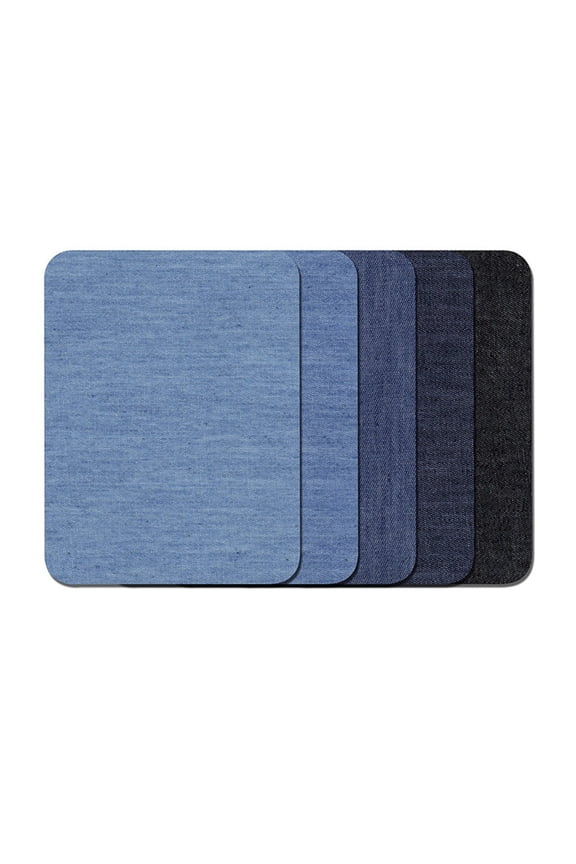5 Pcs Premium Denim Iron On Jean Patches, No-Sew Assorted Shades Cotton Repair Patches, Large Rectangular Denim Patches for Jeans Jackets Bags Clothing Repair