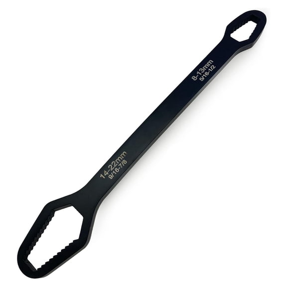 IUAMXWU Adjustable Double Ended 8mm-22mm Self-Tightening Wrench, Multifunctional Universal Flare Nut Spanner for Repair, Black