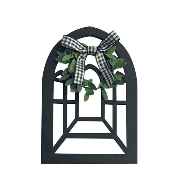 IUAMXWU Creative Vintage Rural Farmhouse Style Window Frame Ladder Ornament Wooden Frame Design for Warm Retro Wall Decoration Adding Fun and Tiered Tray Decor