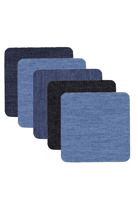 Denim Iron On Jean Patches Inside & Outside Strongest Glue Assorted Shades Of Blue Repair Decorating 2.75 Inch
