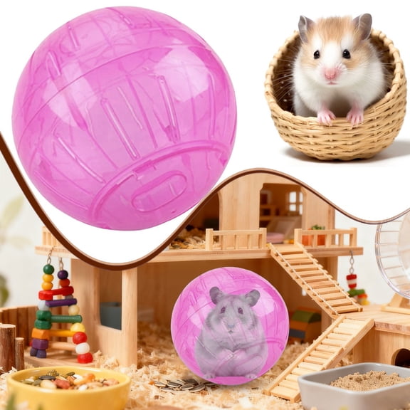 IUAMXWU Hamster Running Ball Toy - Pink 10x10cm Transparent Plastic for Small Pets