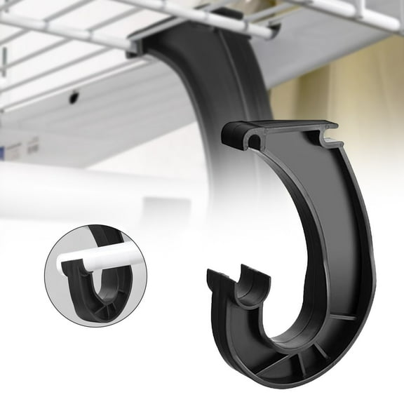 IUAMXWU J-Shaped Closet Rod Support Brackets, 1/2 Pack Heavy Duty Closet Shelf Rod Holders, Sturdy Metal Brackets for Hanging Clothes, Curtains and Storaget, Closet storage brackets