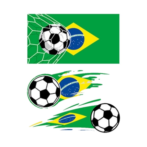 IUAMXWU National Flag Soccer Pattern Temporary Face Tattoos, Waterproof Fan Cheering Body Stickers For Sports Match Event Party Skin Decor Decals, various national flag soccer pattern skin decals