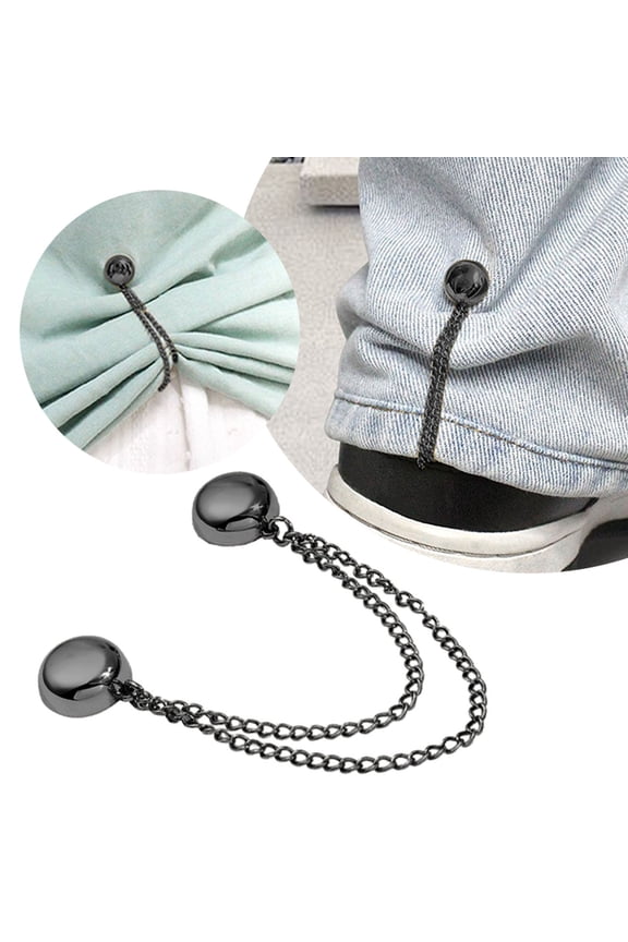 No-Sew Magnetic Pants Hem Clips, Strong Suction Button Clips for Shortening Pants, Anti-Dragging Pant Cuff Secure Clips, Easy Install Clothing Adjustment Buckles for Jeans Trousers
