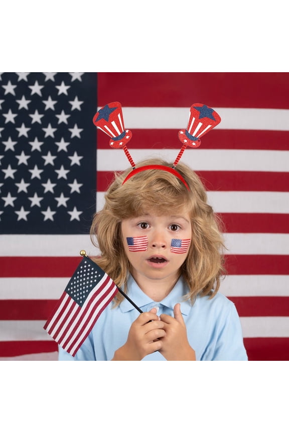 Patriotic 4th of July Headbands, American Independence Day Party Headbands with Balloon Accents, Patriotic Party Accessories for Independence Day Memorial Day Holiday Celebrations