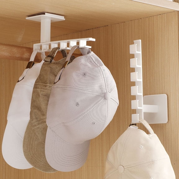 IUAMXWU No Punch Wall Hanging Storage Rack, White Over-the-Door Organizer for Hats, Scarves, Hair Accessories, Multi-Functional No-Drill Hook Rack, Door hook rack, Bathroom bedroom storage