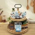 thumbnail image 1 of IUAMXWU Sailing LAKE Logo Rowing Combination Layered Tray Decoration Creative Desktop Wooden Crafts Decor for Home Kitchen Dining Room Shelf Tabletop Decorative Ornaments, 1 of 6