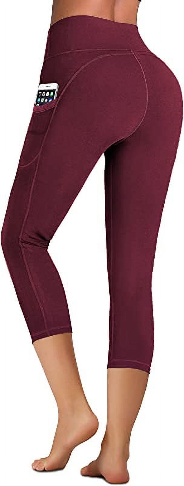 GetUSCart- IUGA High Waist Yoga Pants with Pockets, Tummy Control, Workout  Pants for Women 4 Way Stretch Yoga Leggings with Pockets (Maroon IU7840,  Large)