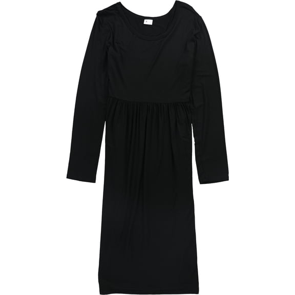 IUGA Womens Solid With Pockets T-Shirt Jersey Dress, Black, Large