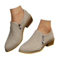 thumbnail image 1 of IUJSOY Ankle Boots for Women Classic Low Stacked Heel Short Boots Two-Sided Zipper Booties, 1 of 7