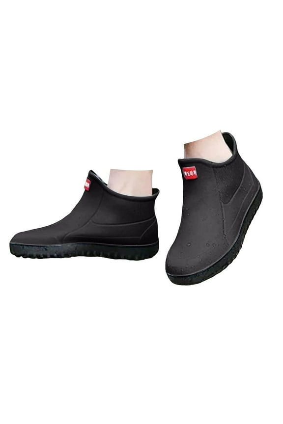 Ankle Rain Boots Men Anti-Slip Womens Rain Boots Waterproof Short Rubber Garden Boots