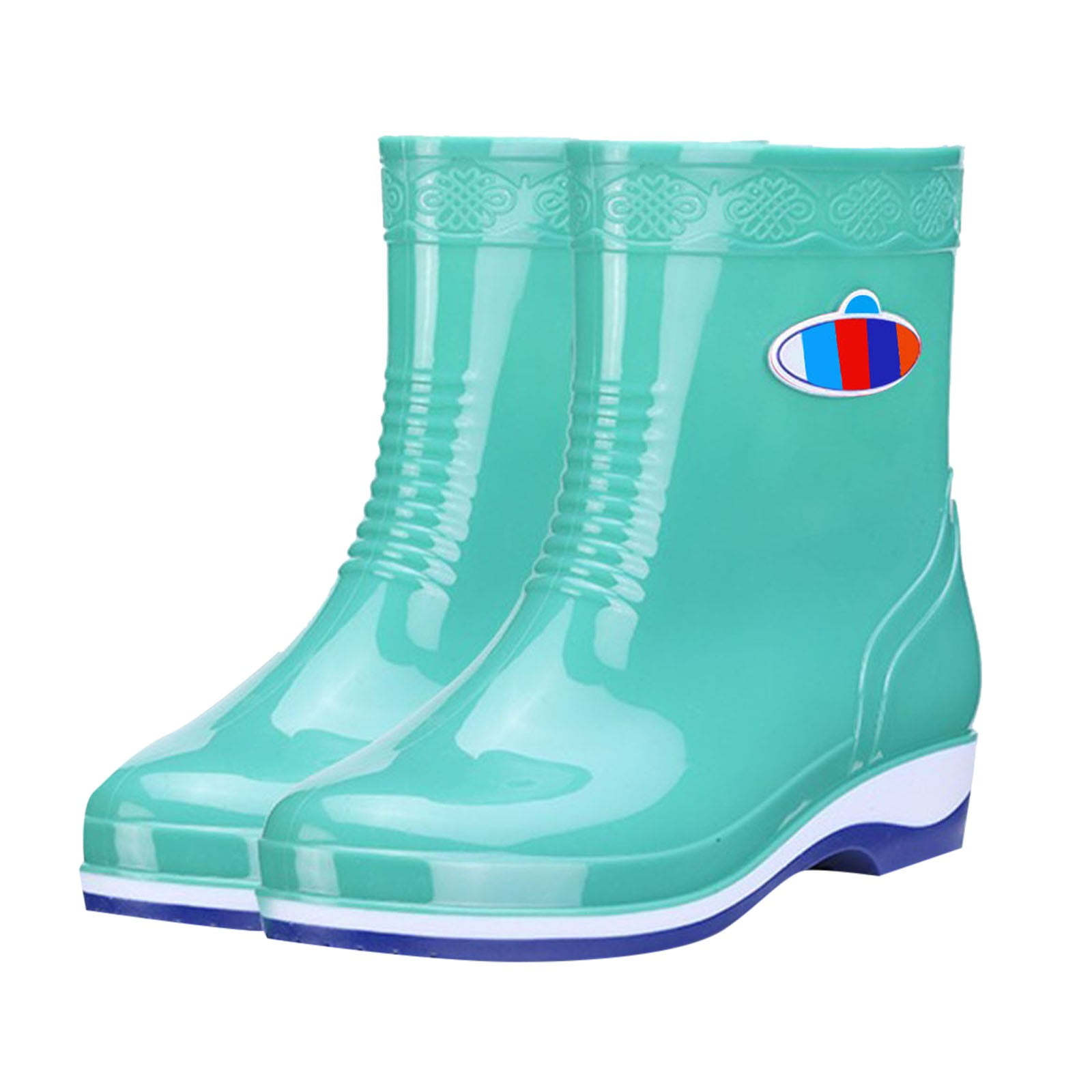 IUJSOY Ankle Rain Boots for Women Short Boots Elastic Slip on Lightweight Comfortable Garden Outdoor Shoes