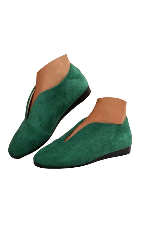 Ballet Flats Shoes for Women Suede Slip on Fashion V Cut Dress Shoes Casual Walking Shoes