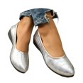 thumbnail image 1 of IUJSOY Ballet Flats Shoes for Women Vintage Dress Shoes Slip on Casual Low Wedge Walking Shoes, 1 of 9