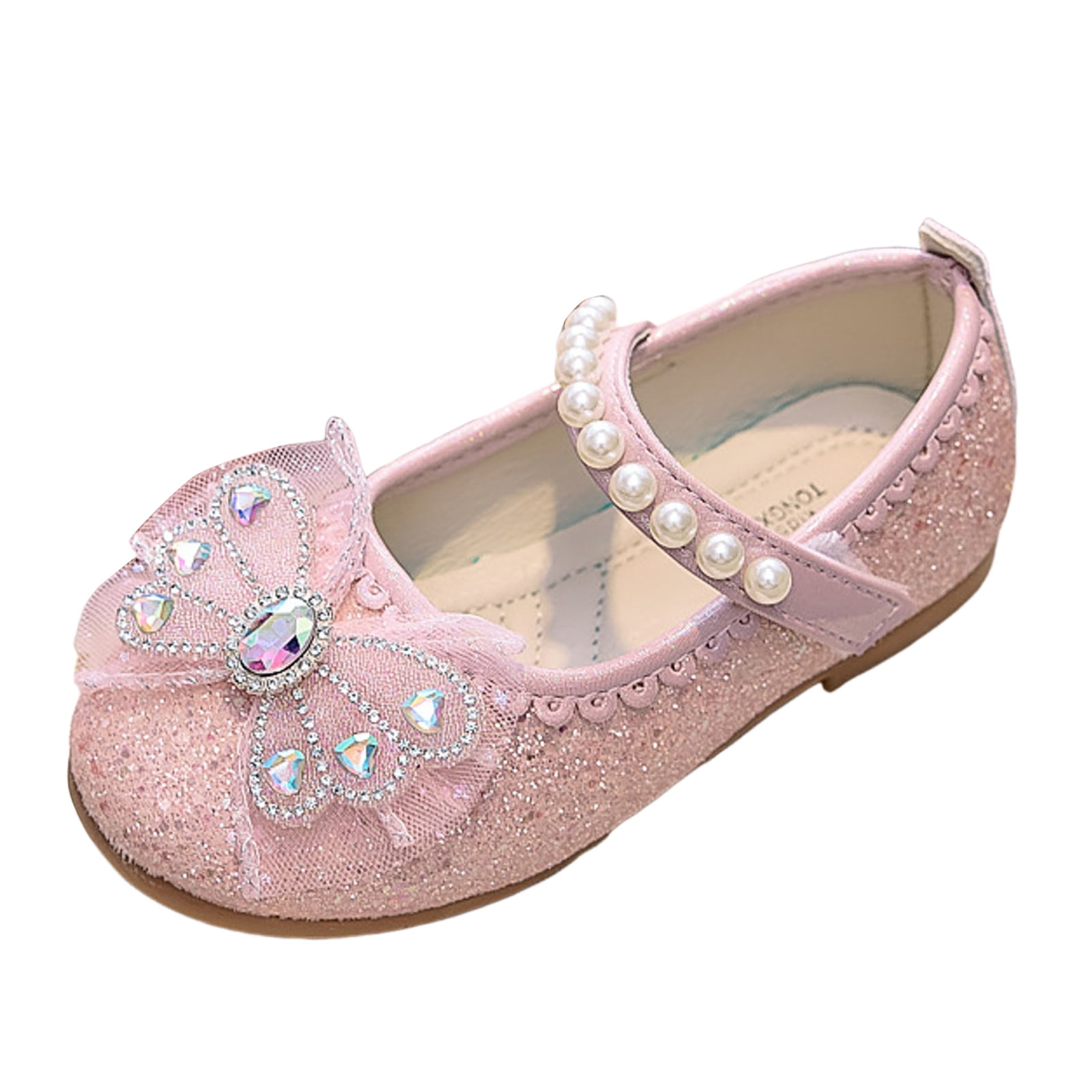 IUJSOY Ballet Shoes for Girls Princess Mary Jane Flats Cute Glitter Bow ...